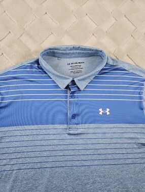 Under Armour The Playoff Performance Polo Shirt Mens 3XLT  Light Blue Stretch